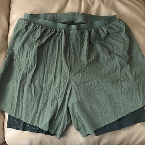 lululemon Green Athletic Running Shorts